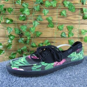 Sanuk Men Flamingo Sneaker Green Fabric Size 10.5 Medium Gently Used 2025